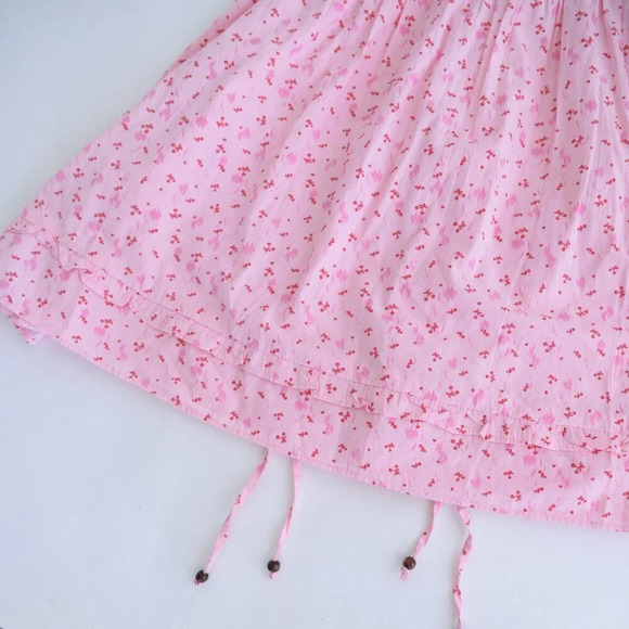 Free People Gabby  Mini Pink Cherry Spaghetti Strap Mini Cotton Dress S - Picture 6 of 11